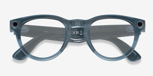 Ray-Ban Meta Headliner Shiny Jeans Plastic from EyeBuyDirect, Closed View
