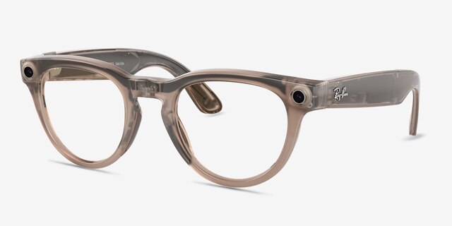 Ray-Ban Meta Headliner Shiny Warm Stone Plastic from EyeBuyDirect, Angle View
