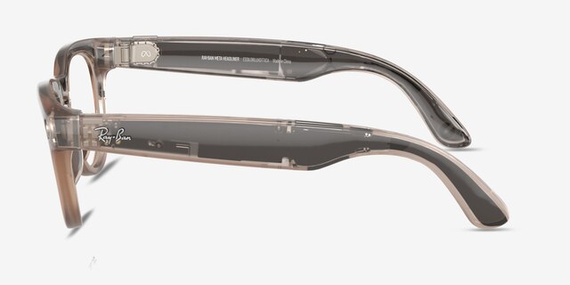 Ray-Ban Meta Headliner Shiny Warm Stone Plastic from EyeBuyDirect, Side View