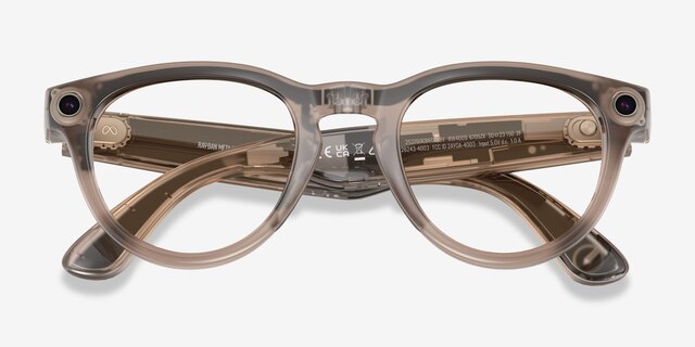 Ray-Ban Meta Headliner Shiny Warm Stone Plastic from EyeBuyDirect, Closed View