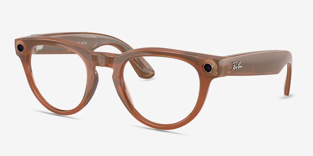 Ray-Ban Meta Headliner Shiny Caramel Plastic from EyeBuyDirect, Angle View
