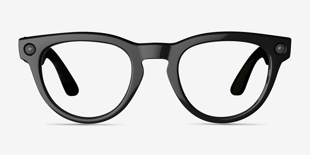 Ray-Ban Meta Headliner Low Bridge Fit Sleek Black Plastic from EyeBuyDirect, Front View