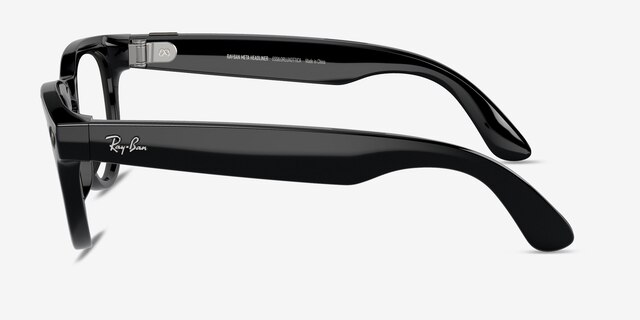 Ray-Ban Meta Headliner Low Bridge Fit Sleek Black Plastic from EyeBuyDirect, Side View