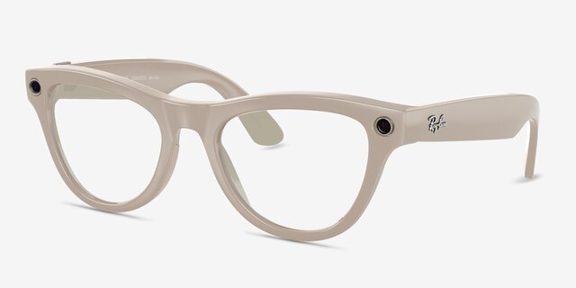 Ray-Ban Meta Skyler Shiny Chalky Gray Plastic from EyeBuyDirect, Angle View