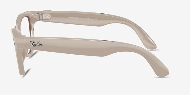 Ray-Ban Meta Skyler Shiny Chalky Gray Plastic from EyeBuyDirect, Side View