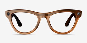 Ray-Ban Meta Skyler (Gen 1) Shiny Caramel Plastic from EyeBuyDirect, Front View