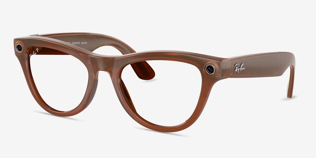 Ray-Ban Meta Skyler Shiny Caramel Plastic from EyeBuyDirect, Angle View