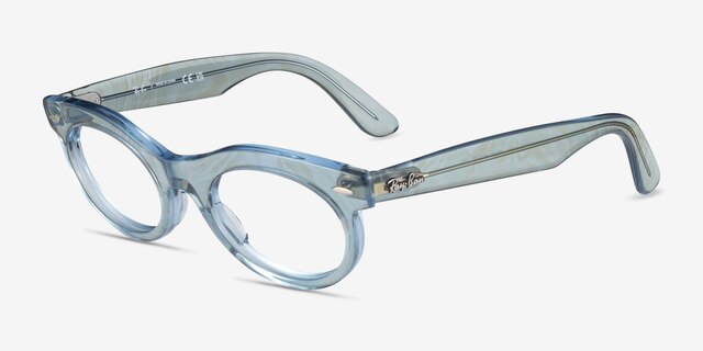 Ray-Ban RB2242V Photo Waves Azure PlasticEyeglass Frames from EyeBuyDirect, Angle View