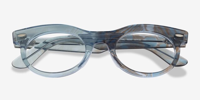 Ray-Ban RB2242V Photo Waves Azure PlasticEyeglass Frames from EyeBuyDirect, Closed View