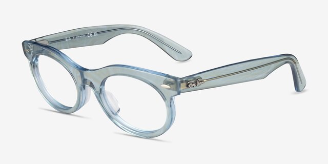 Ray-Ban RB2242VF Photo Waves Azure AcétateMontures de lunettes de vue d'EyeBuyDirect, Vue d'Angle