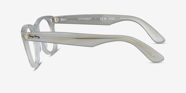 Ray-Ban RB4340V Wayfarer Photo Striped Light Blue PlasticEyeglass Frames from EyeBuyDirect, Side View