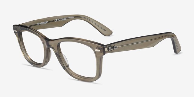 Ray-Ban RB4340V Wayfarer Photo Striped Gray PlasticEyeglass Frames from EyeBuyDirect, Angle View