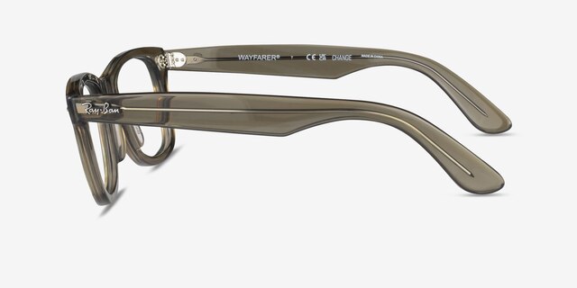 Ray-Ban RB4340V Wayfarer Photo Striped Gray PlasticEyeglass Frames from EyeBuyDirect, Side View