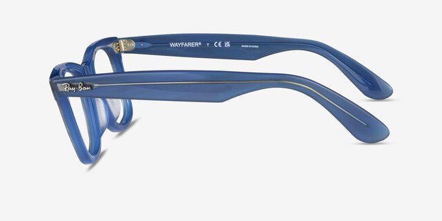 Ray-Ban RB5121F Photo Striped Blue AcetateEyeglass Frames from EyeBuyDirect, Side View