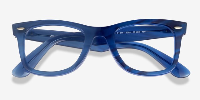 Ray-Ban RB5121F Photo Striped Blue AcetateEyeglass Frames from EyeBuyDirect, Closed View