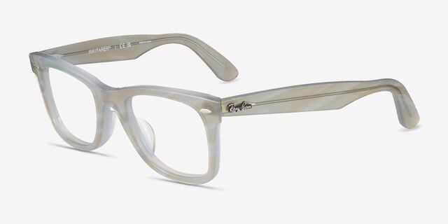 Ray-Ban RB5121F Photo Striped Light Blue AcétateMontures de lunettes de vue d'EyeBuyDirect, Vue d'Angle