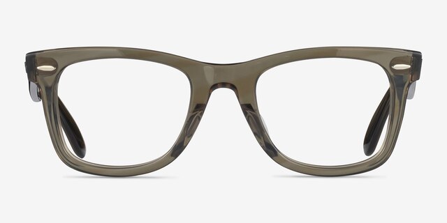 Ray-Ban RB5121F Photo Striped Gray AcetateEyeglass Frames from EyeBuyDirect, Front View