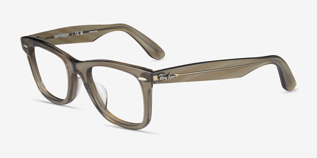 Ray-Ban RB5121F Photo Striped Gray AcetateEyeglass Frames from EyeBuyDirect, Angle View