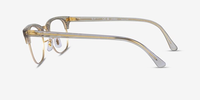 Ray-Ban RB5154 Clubmaster Photo Waves Gray AcetateEyeglass Frames from EyeBuyDirect, Side View
