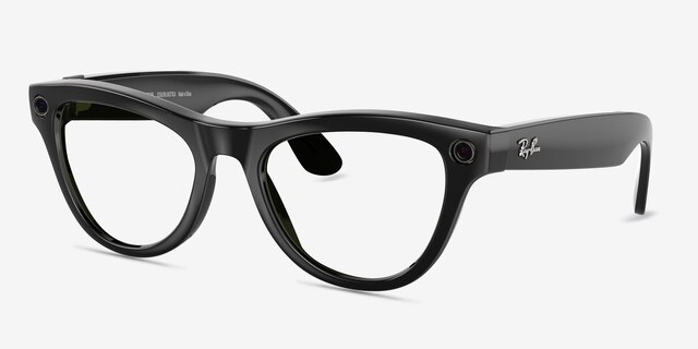Ray-Ban Meta Skyler Sleek Black Plastic from EyeBuyDirect, Angle View