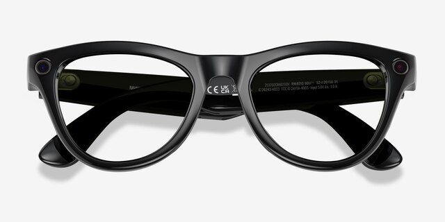 Ray-Ban Meta Skyler Sleek Black Plastic from EyeBuyDirect, Closed View