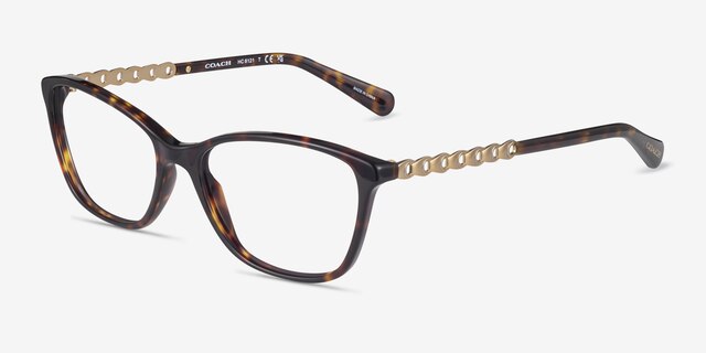 Coach HC6121 Dark Tortoise AcetateEyeglass Frames from EyeBuyDirect, Angle View