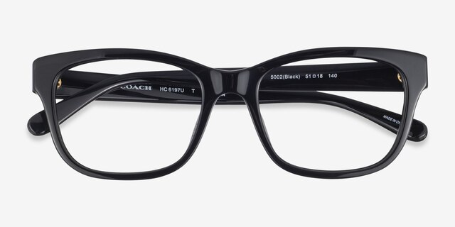 Coach HC6197U Black AcetateEyeglass Frames from EyeBuyDirect, Closed View