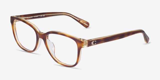 Coach HC6224U Dark Tortoise AcetateEyeglass Frames from EyeBuyDirect, Angle View