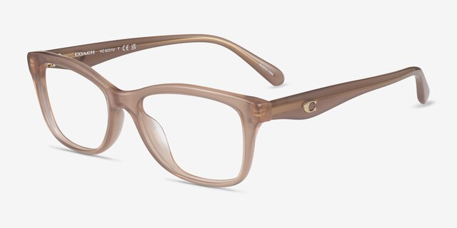 Coach HC6231U Milky Light Brown AcetateEyeglass Frames from EyeBuyDirect, Angle View