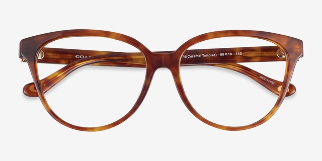 Coach HC6234F Caramel Tortoise AcetateEyeglass Frames from EyeBuyDirect, Closed View
