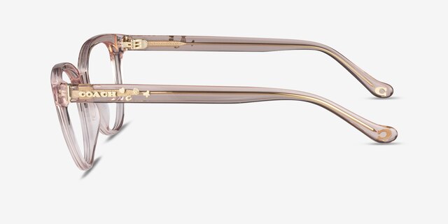 Coach HC6234U Transparent Dusty Rose AcetateEyeglass Frames from EyeBuyDirect, Side View