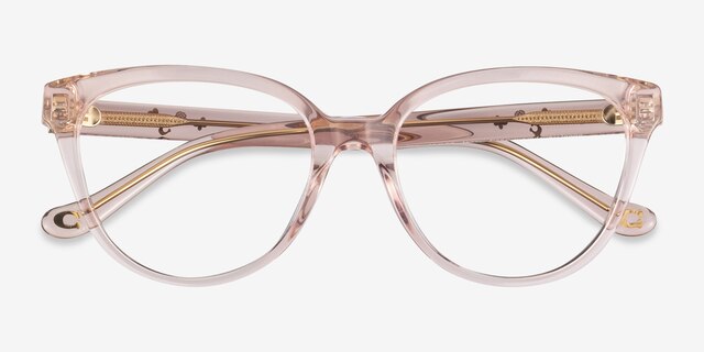 Coach HC6234U Transparent Dusty Rose AcetateEyeglass Frames from EyeBuyDirect, Closed View