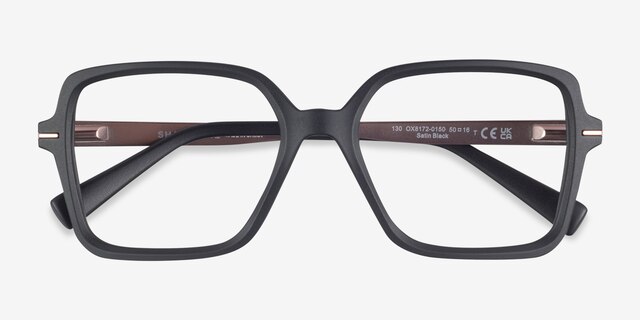 Oakley Sharp Line Satin Black Eco-friendlyEyeglass Frames from EyeBuyDirect, Closed View