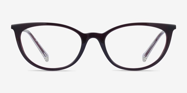 Ralph RA7123 Burgundy Plastic-metalEyeglass Frames from EyeBuyDirect, Front View