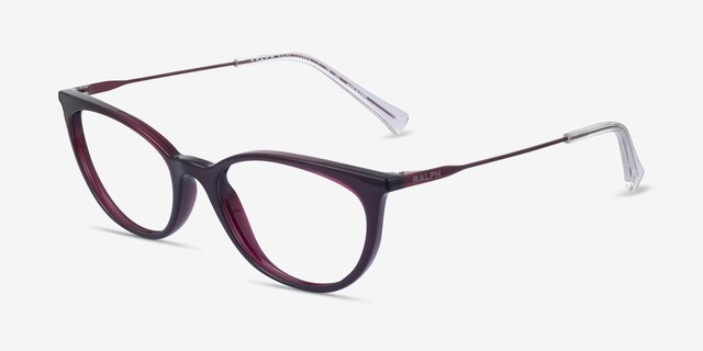 Ralph RA7123 Burgundy Plastic-metalEyeglass Frames from EyeBuyDirect, Angle View