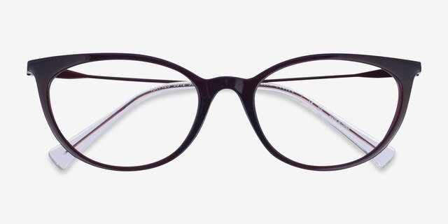 Ralph RA7123 Burgundy Plastic-metalEyeglass Frames from EyeBuyDirect, Closed View