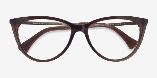 Ralph RA7131 Brown PlasticEyeglass Frames from EyeBuyDirect, Closed View