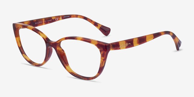Ralph RA7135 Tortoise PlasticEyeglass Frames from EyeBuyDirect, Angle View