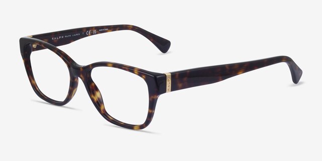 Ralph RA7150 Dark Tortoise AcetateEyeglass Frames from EyeBuyDirect, Angle View