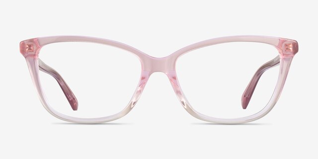 Coach HC6206U Transparent Pink Clear Gradient AcetateEyeglass Frames from EyeBuyDirect, Front View