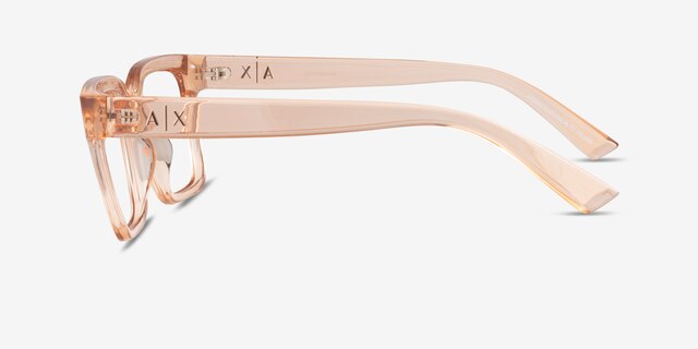 Armani Exchange AX3133U Shiny Transparent Peach Éco-responsableMontures de lunettes de vue d'EyeBuyDirect, Vue de Côté