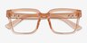 Armani Exchange AX3133U Shiny Transparent Peach Éco-responsableMontures de lunettes de vue d'EyeBuyDirect, Vue Rapprochée