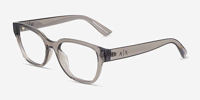 Armani Exchange AX3134U Shiny Transparent Gray Alternative MaterialsEyeglass Frames from EyeBuyDirect, Angle View