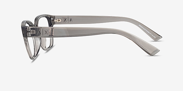 Armani Exchange AX3134U Shiny Transparent Gray Alternative MaterialsEyeglass Frames from EyeBuyDirect, Side View