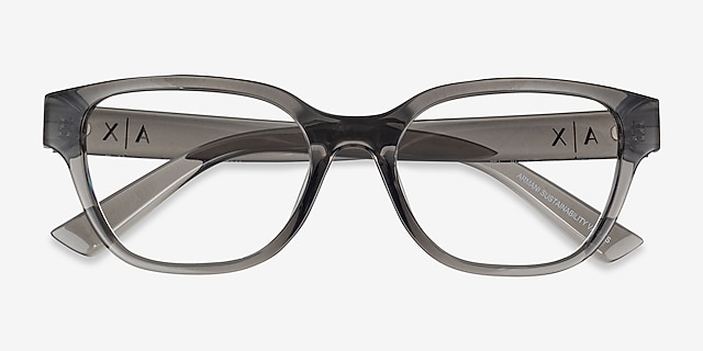 Armani Exchange AX3134U Shiny Transparent Gray Alternative MaterialsEyeglass Frames from EyeBuyDirect, Closed View