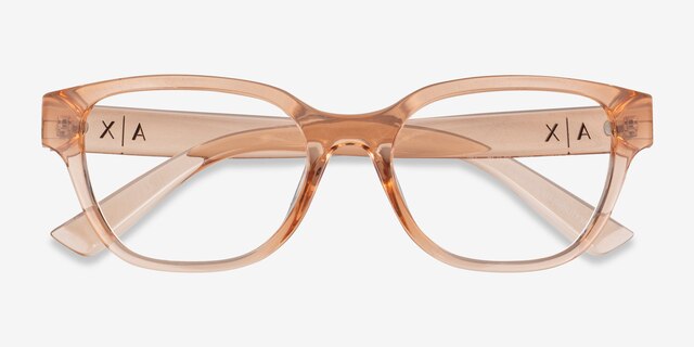 Armani Exchange AX3134U Shiny Transparent Peach Éco-responsableMontures de lunettes de vue d'EyeBuyDirect, Vue Rapprochée
