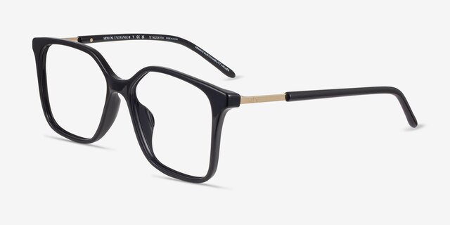 Armani Exchange AX3132F Shiny Black AcétateMontures de lunettes de vue d'EyeBuyDirect, Vue d'Angle