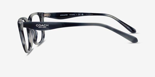 Coach HC6276U Striated Blue AcétateMontures de lunettes de vue d'EyeBuyDirect, Vue de Côté