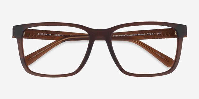 Coach HC6278U Matte Transparent Brown Éco-responsableMontures de lunettes de vue d'EyeBuyDirect, Vue Rapprochée