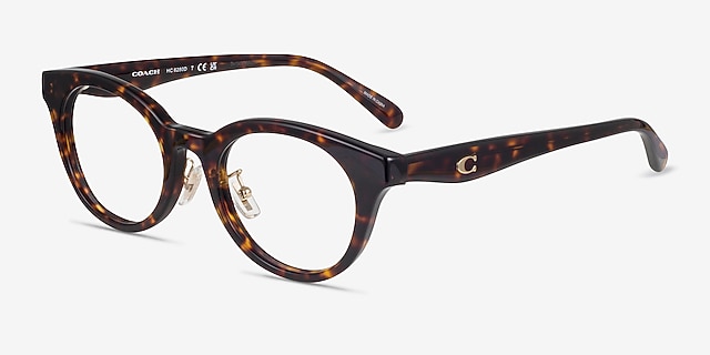 Coach HC6280D Dark Tortoise AcetateEyeglass Frames from EyeBuyDirect, Angle View